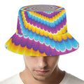 Colorful Spiral Illusion Print Bucket Hat