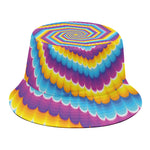 Colorful Spiral Illusion Print Bucket Hat