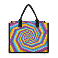 Colorful Spiral Illusion Print Canvas Tote Bag