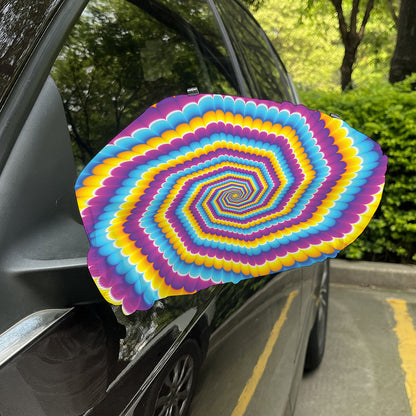 Colorful Spiral Illusion Print Car Side Mirror Covers