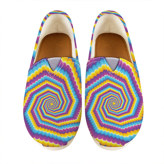 Colorful Spiral Illusion Print Casual Shoes