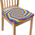 Colorful Spiral Illusion Print Chair Cushion Cover