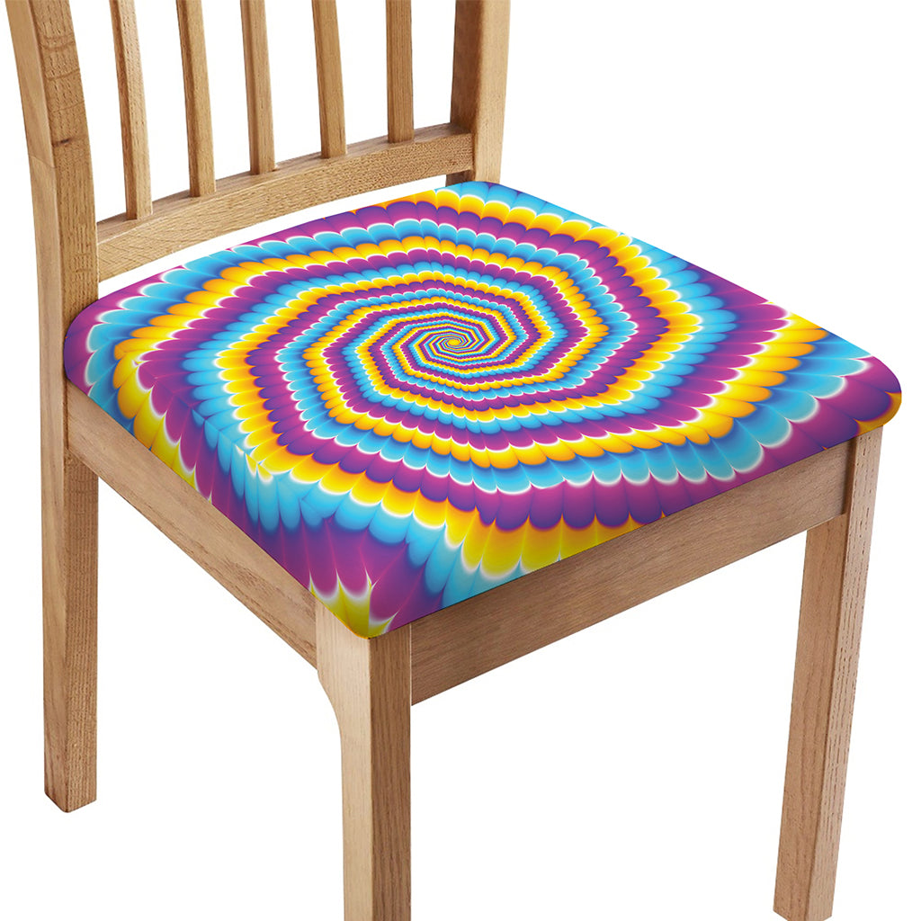 Colorful Spiral Illusion Print Chair Cushion Cover