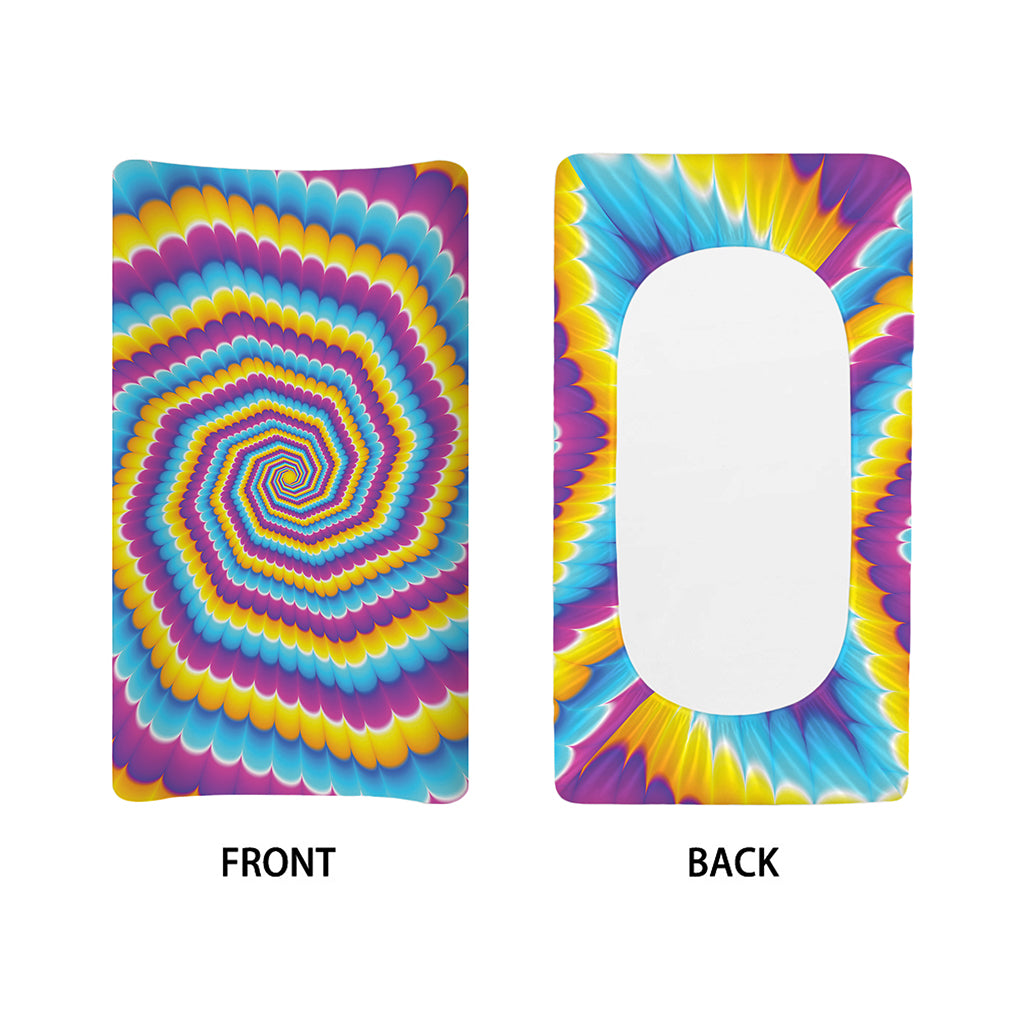 Colorful Spiral Illusion Print Changing Pad Cover