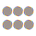 Colorful Spiral Illusion Print Coaster Set