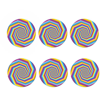 Colorful Spiral Illusion Print Coaster Set