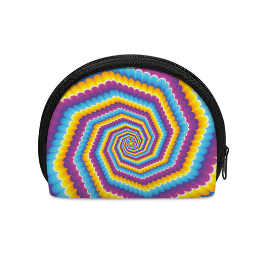 Colorful Spiral Illusion Print Coin Purse