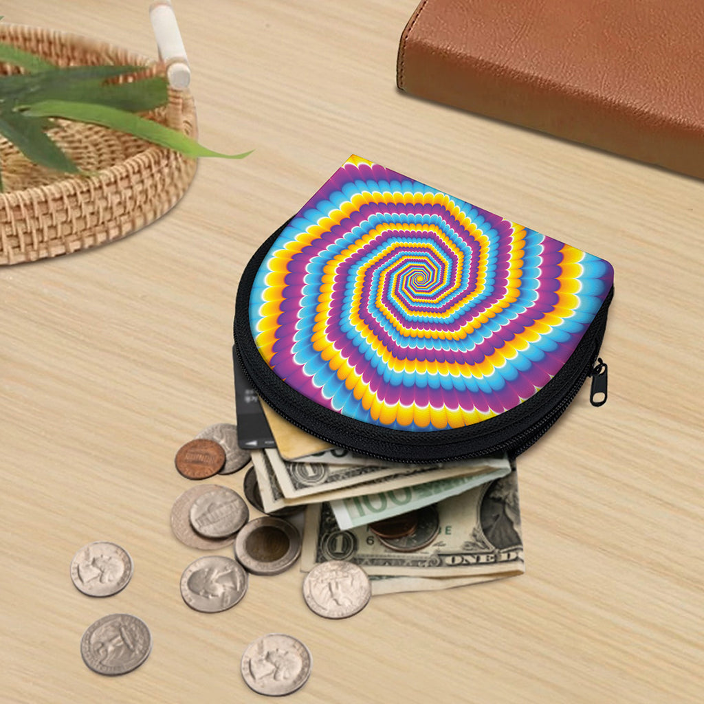 Colorful Spiral Illusion Print Coin Purse