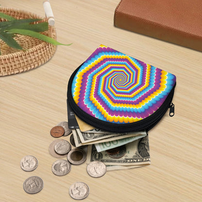 Colorful Spiral Illusion Print Coin Purse
