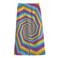 Colorful Spiral Illusion Print Cotton Front Slit Maxi Skirt