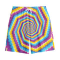 Colorful Spiral Illusion Print Cotton Shorts
