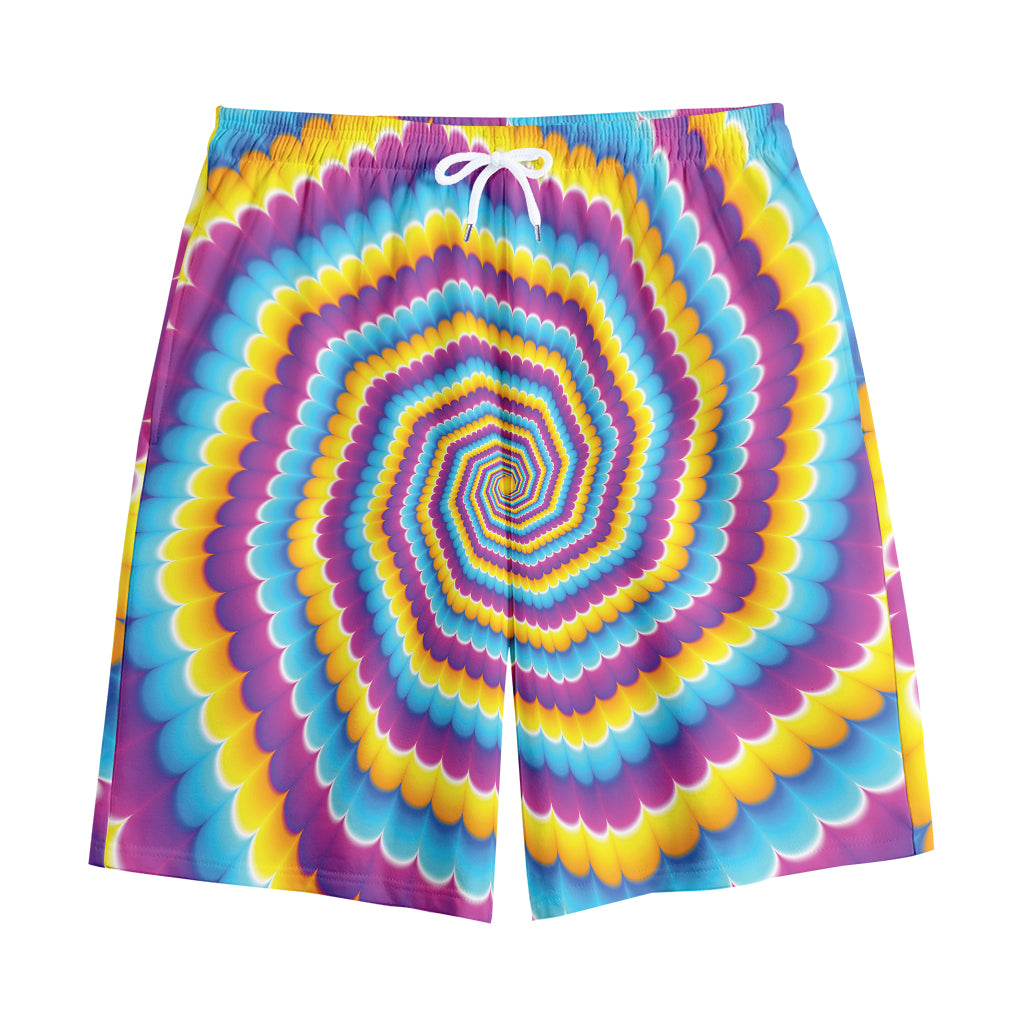 Colorful Spiral Illusion Print Cotton Shorts