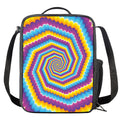 Colorful Spiral Illusion Print Crossbody Lunch Bag