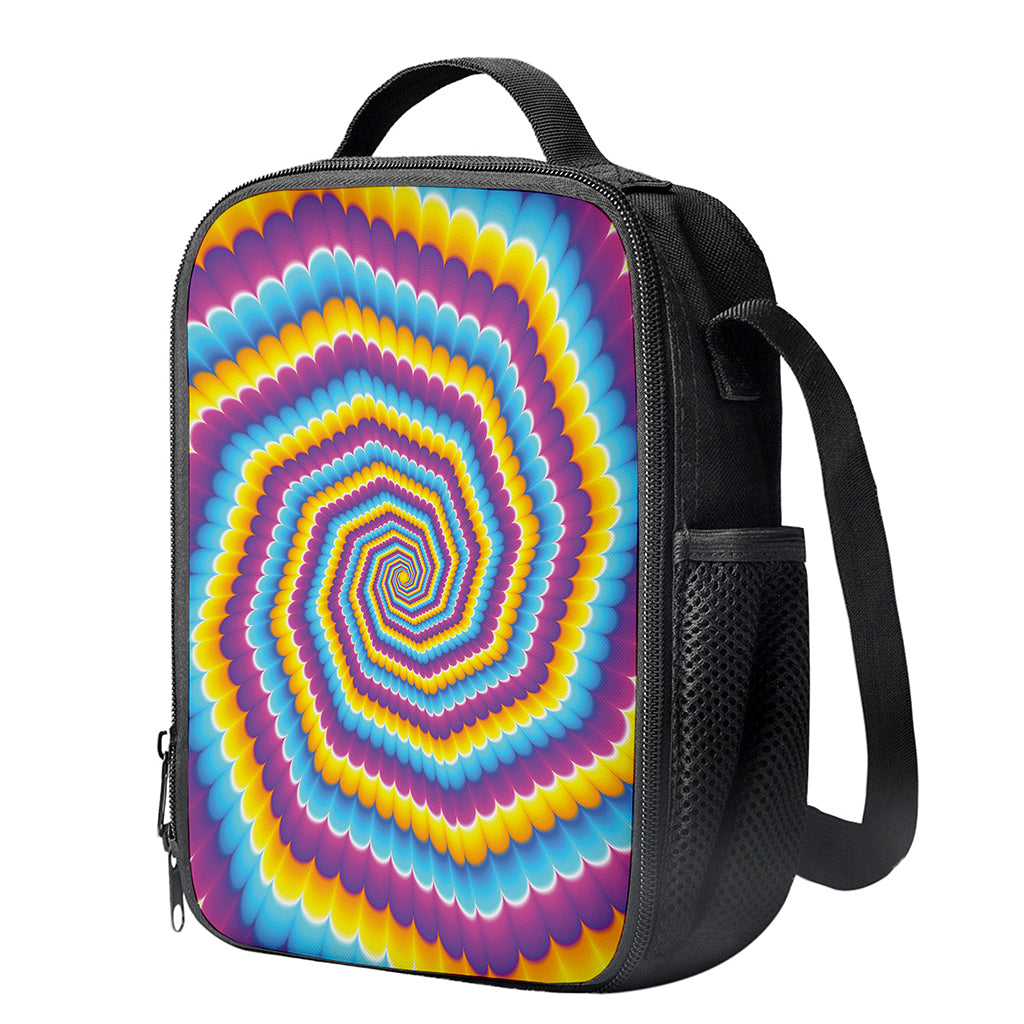 Colorful Spiral Illusion Print Crossbody Lunch Bag