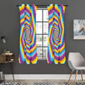 Colorful Spiral Illusion Print Grommet Curtain Panels