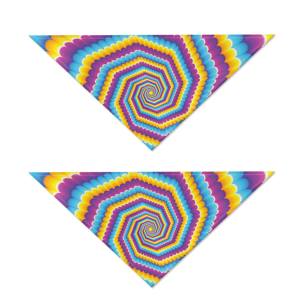 Colorful Spiral Illusion Print Dog Bandana