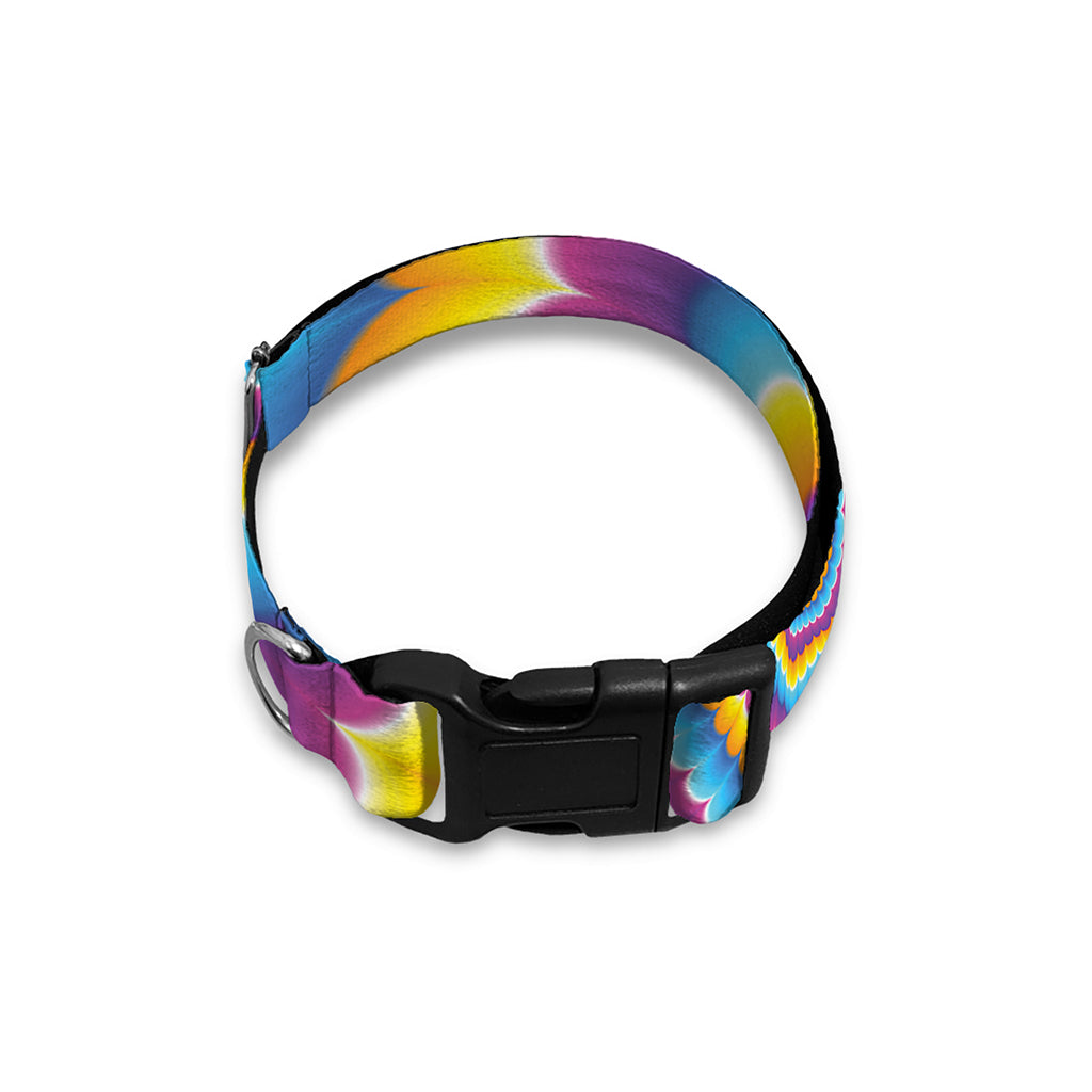 Colorful Spiral Illusion Print Dog Collar