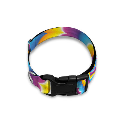Colorful Spiral Illusion Print Dog Collar