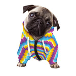 Colorful Spiral Illusion Print Dog Zip Up Hoodie
