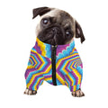 Colorful Spiral Illusion Print Dog Zip Up Jacket
