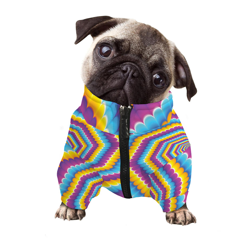 Colorful Spiral Illusion Print Dog Zip Up Jacket