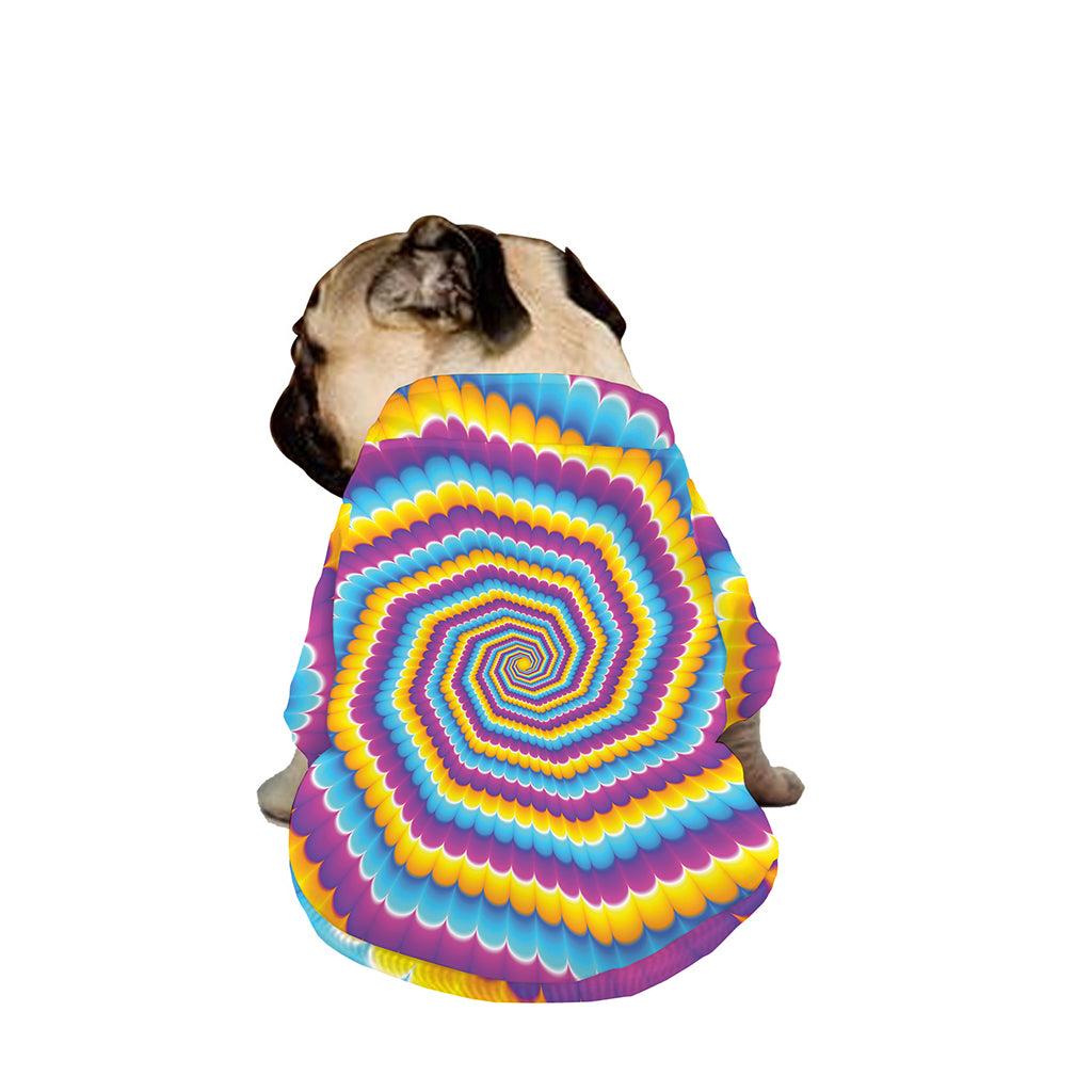 Colorful Spiral Illusion Print Dog Zip Up Jacket
