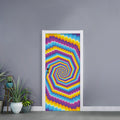 Colorful Spiral Illusion Print Door Sticker