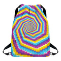 Colorful Spiral Illusion Print Drawstring Backpack