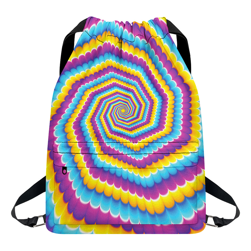 Colorful Spiral Illusion Print Drawstring Backpack