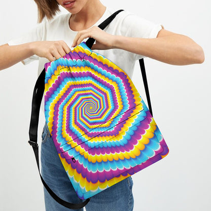 Colorful Spiral Illusion Print Drawstring Backpack