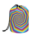Colorful Spiral Illusion Print Drawstring Makeup Bag