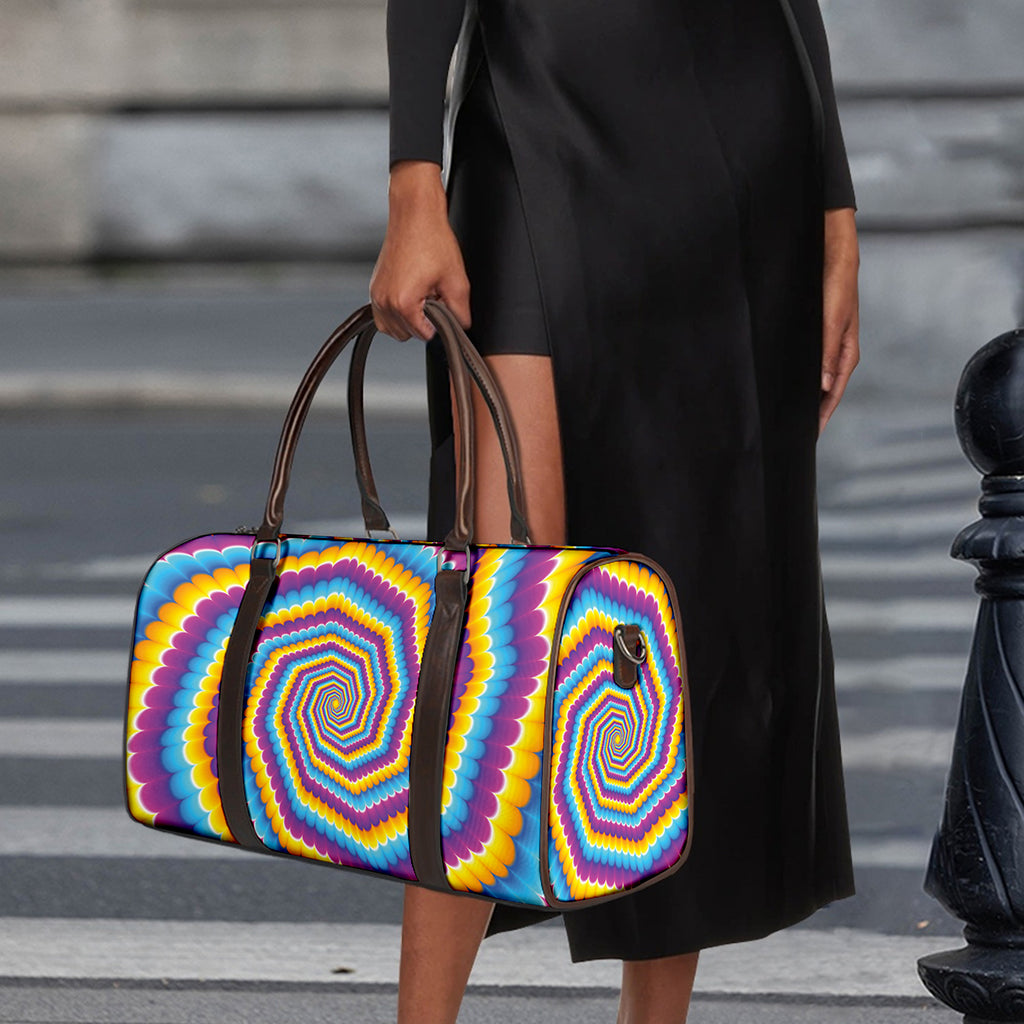 Colorful Spiral Illusion Print Duffle Bag