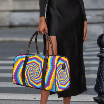 Colorful Spiral Illusion Print Duffle Bag