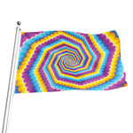Colorful Spiral Illusion Print Flag