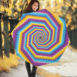 Colorful Spiral Illusion Print Foldable Umbrella