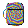 Colorful Spiral Illusion Print Front Pocket Bible Bag
