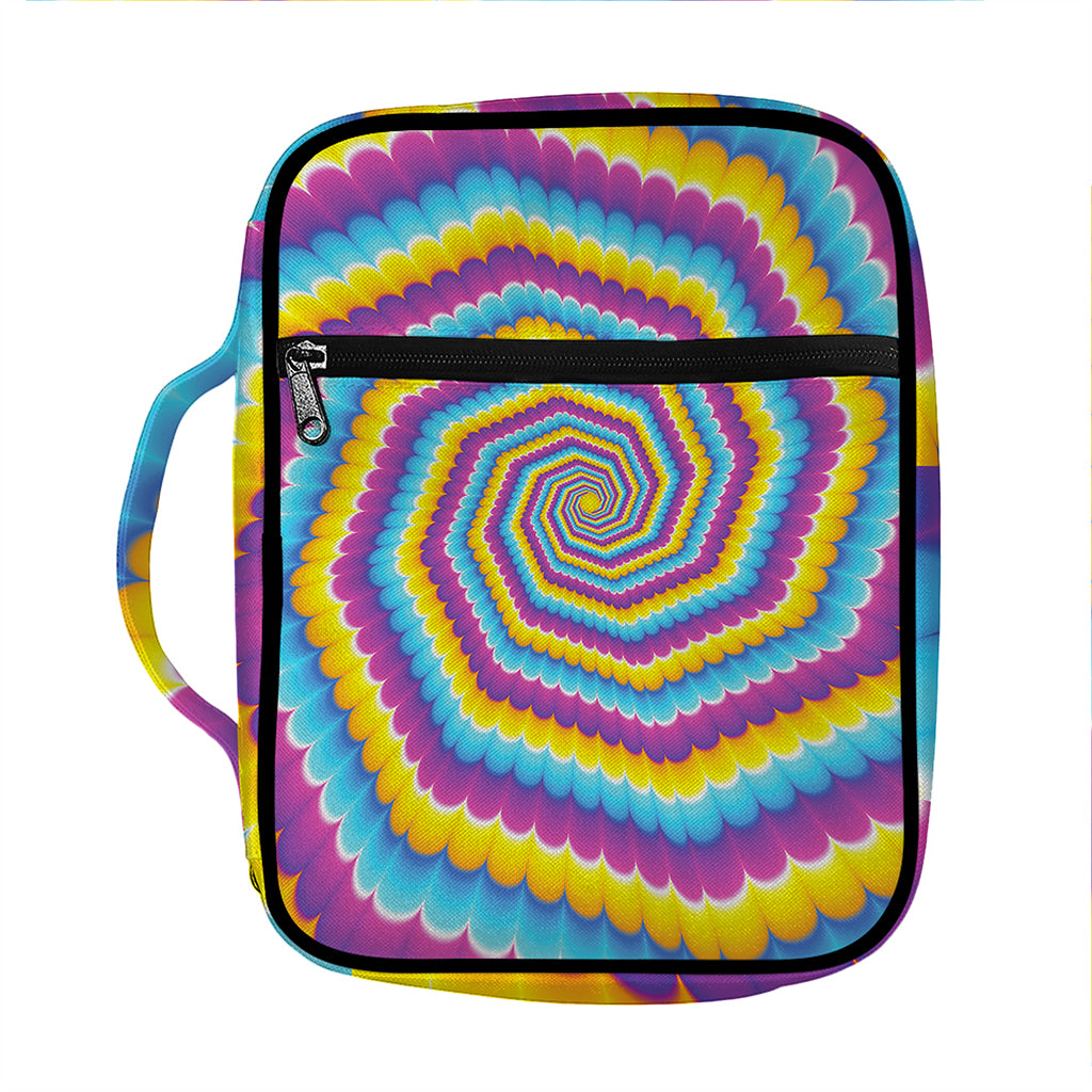 Colorful Spiral Illusion Print Front Pocket Bible Bag