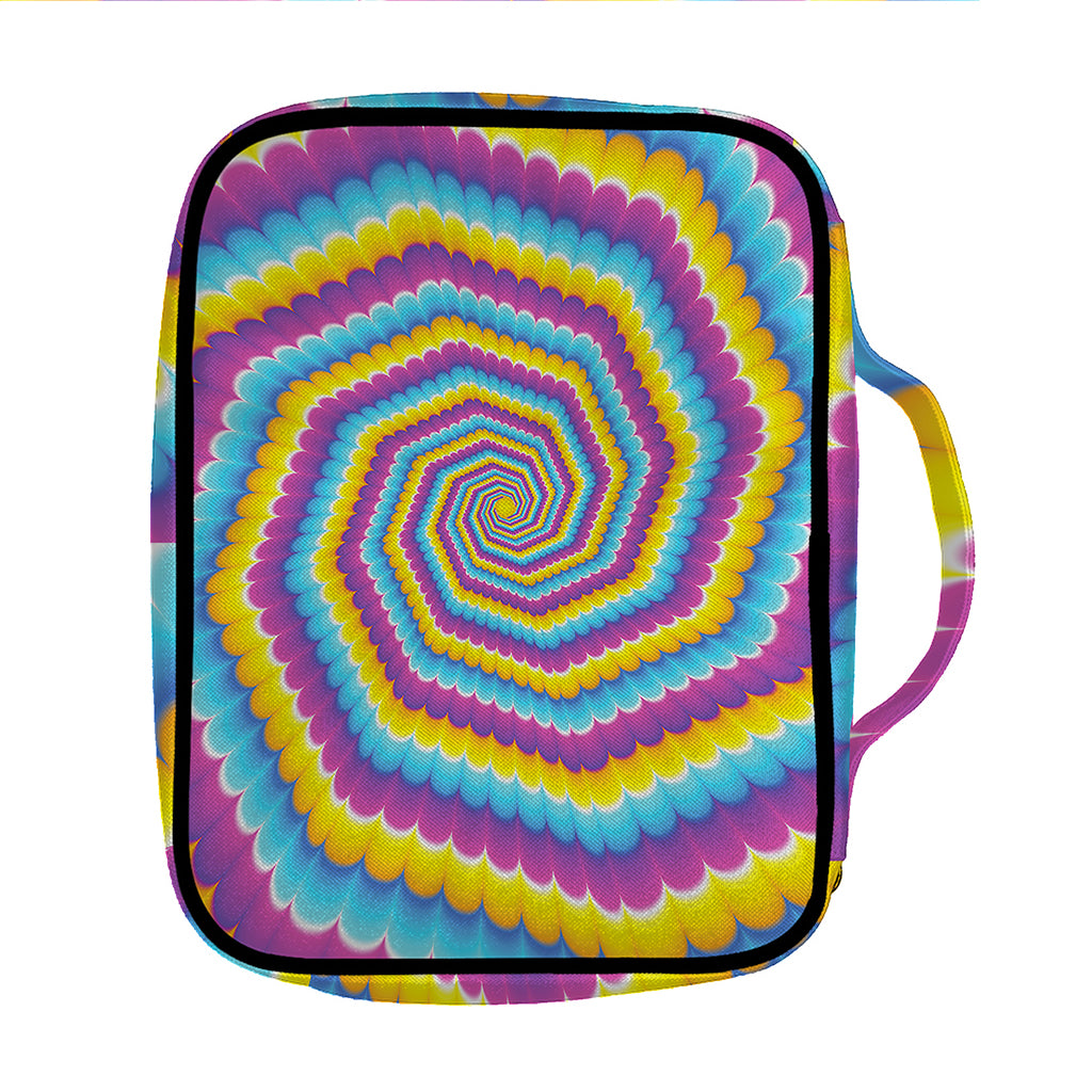 Colorful Spiral Illusion Print Front Pocket Bible Bag