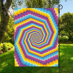 Colorful Spiral Illusion Print Garden Flag