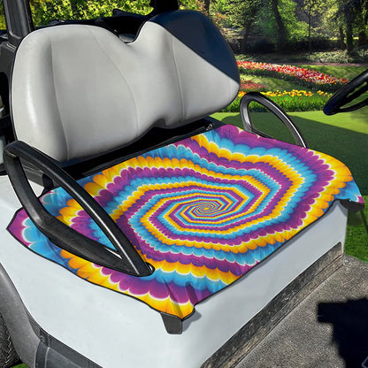 Colorful Spiral Illusion Print Golf Cart Seat Cover