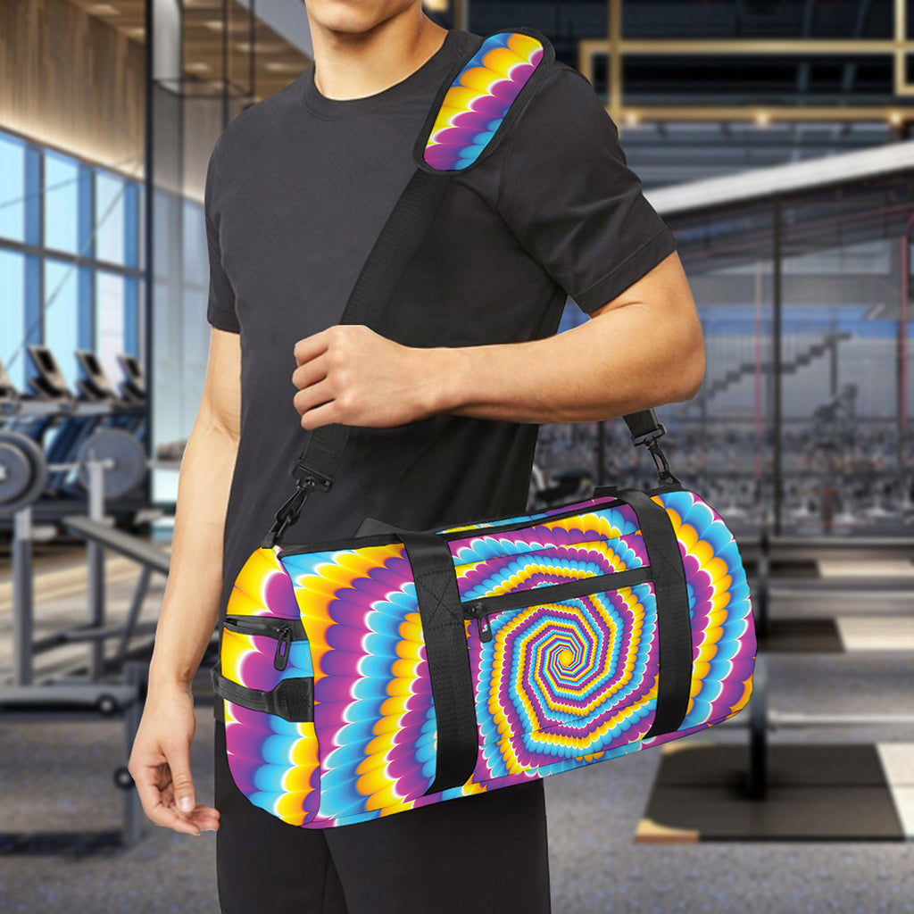 Colorful Spiral Illusion Print Gym Bag