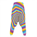 Colorful Spiral Illusion Print Hammer Pants