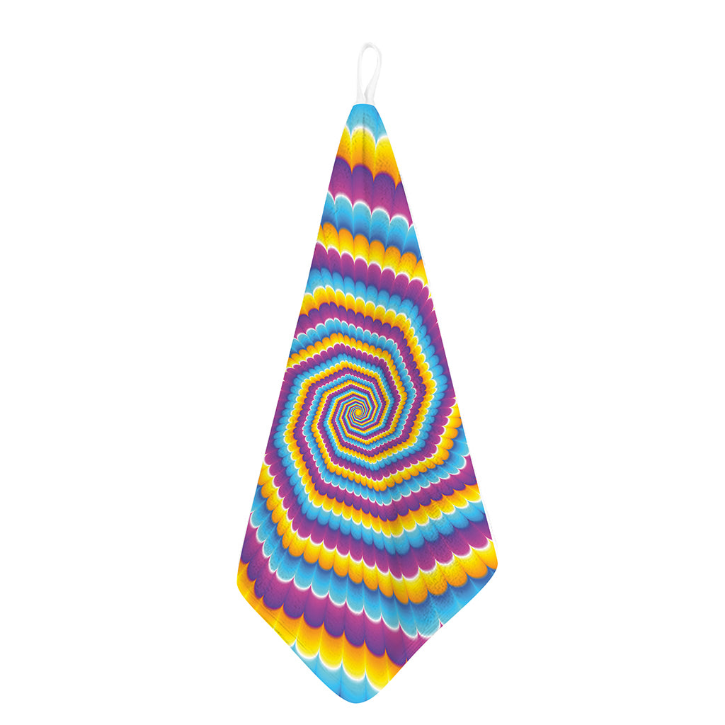 Colorful Spiral Illusion Print Hand Towel