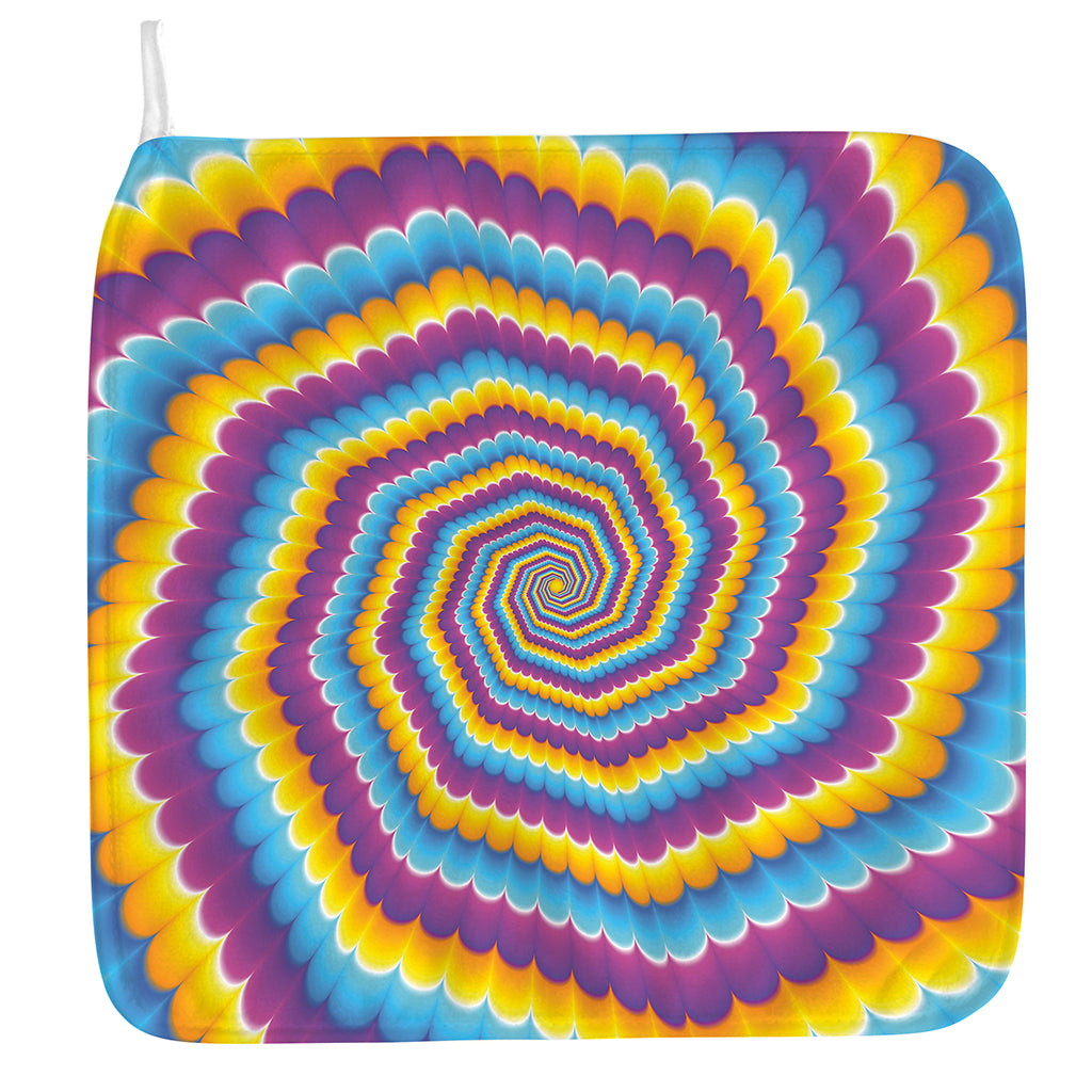 Colorful Spiral Illusion Print Hand Towel