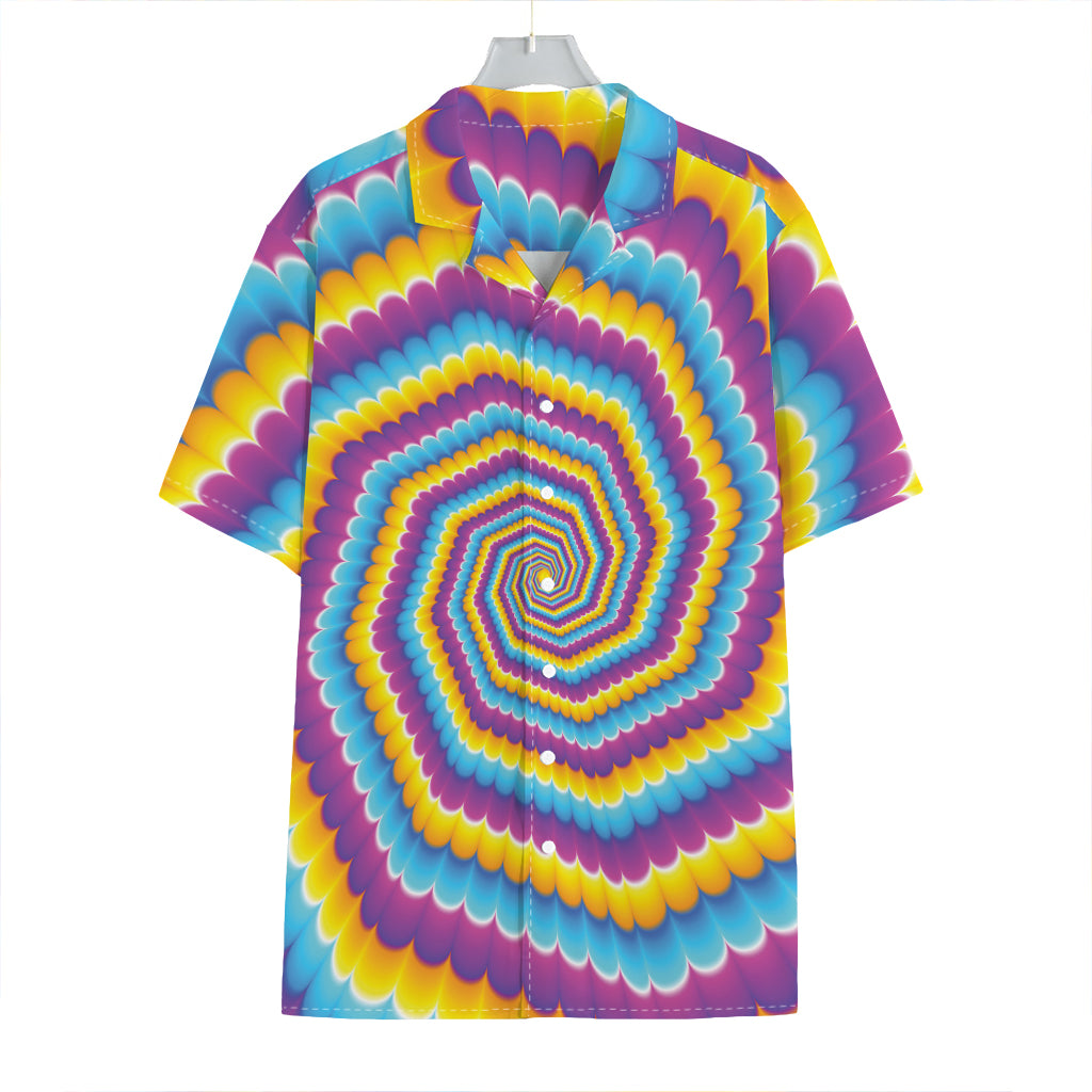 Colorful Spiral Illusion Print Hawaiian Shirt