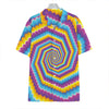 Colorful Spiral Illusion Print Hawaiian Shirt