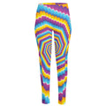 Colorful Spiral Illusion Print High-Waisted Pocket Leggings