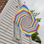 Colorful Spiral Illusion Print House Flag