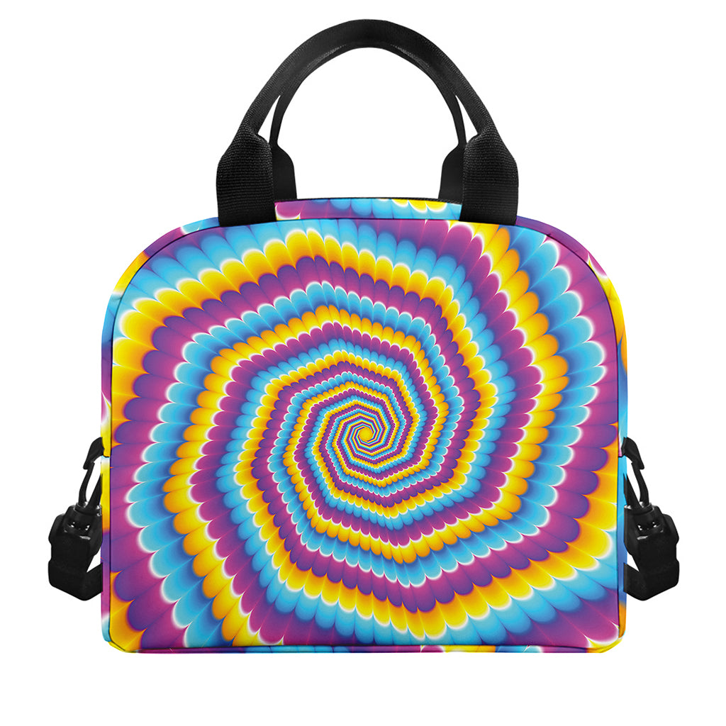 Colorful Spiral Illusion Print Insulated Lunch Bag