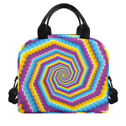 Colorful Spiral Illusion Print Insulated Lunch Bag